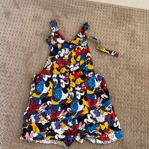 Disney Mickey All Over Print Short Alls Romper